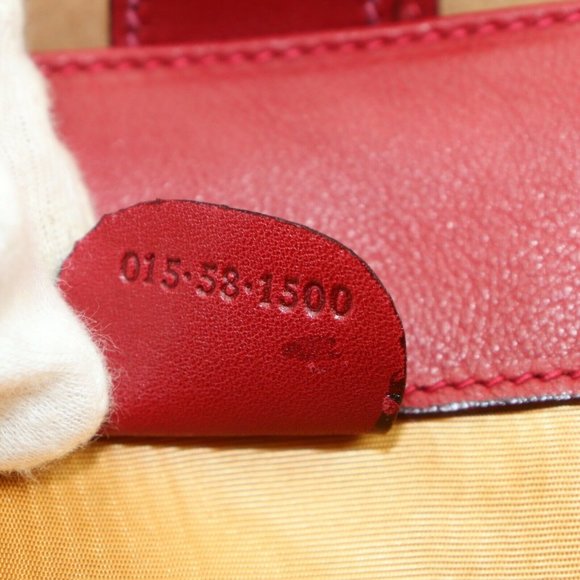 Auth Gucci Red Leather Travel Bag Rare #3886G38 - Picture 9 of 10